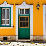 **

Prompt: "Charming Portuguese house facade with a 'For Sale' sign, calculator, and euro coins scattered nearby, sunny day, representing IMT tax calculations, traditional architecture, warm colors."

**