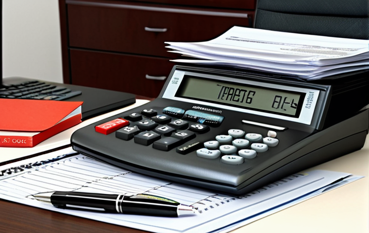 Organized Small Business Taxes**

"A well-organized office desk with neatly stacked folders labeled 'Impostos' (Taxes), a laptop displaying tax software, a pen, and a financial calculator. The scene should convey efficiency and organization. Safe for work, appropriate content, fully clothed, professional, modest, perfect anatomy, correct proportions, natural pose, professional photography, high quality."

**