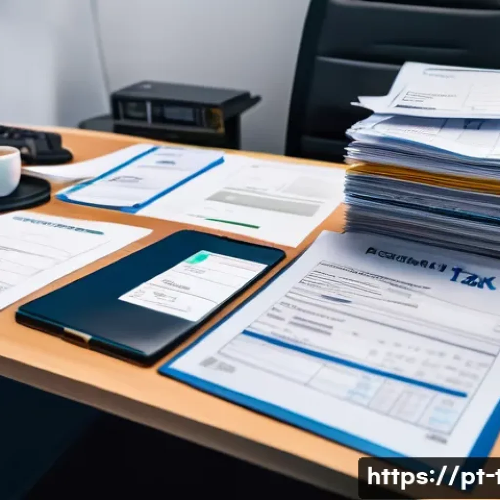 유류세 환급 조건 - A professional office environment where a Brazilian businessperson is carefully organizing fuel purc...