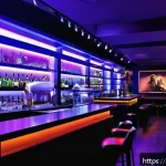Home 20 유흥업소 세금 규정 - A modern adult entertainment venue’s interior scene in a vibrant Brazilian city, showcasing a stylis...